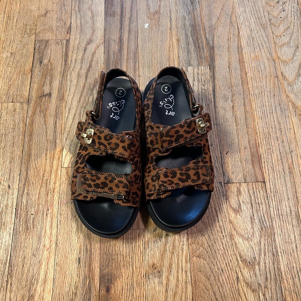Art Class Brown Leopard Kids Sandals